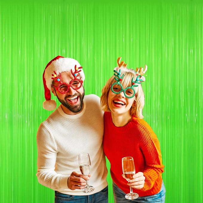 3.2 ft x 8.2 ft Metallic Tinsel Foil Fringe Curtains Party Photo Backdrop Party - Image 6