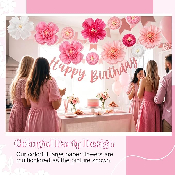 TaoBary Large Colorful Tissue Paper Flowers Giant Fiesta Paper Pom Poms - Image 6
