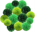 Lucky Green Tissue Paper Pom Poms, St. Patrick's Day Party Decoration Kit 21pcs by AMYESE