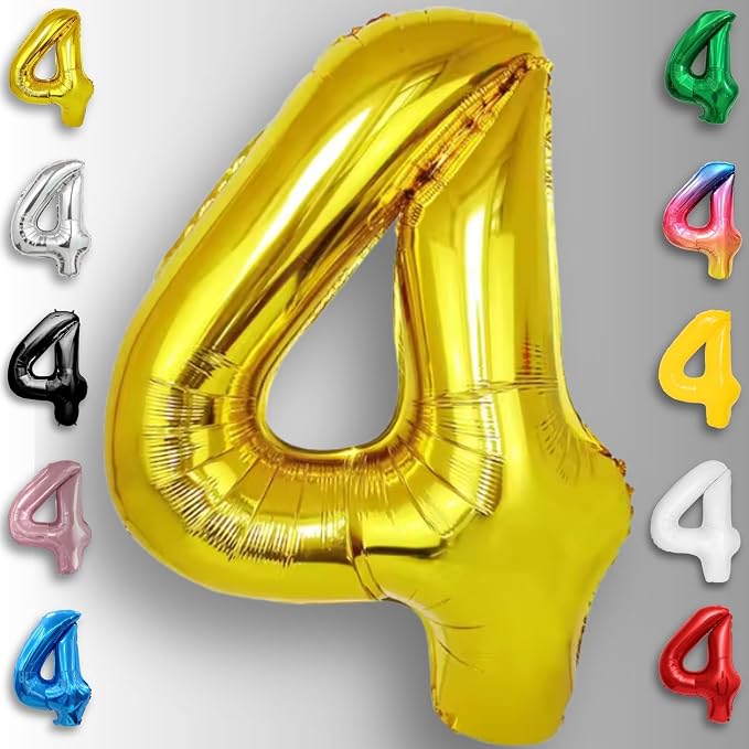Gold Number Balloon 4 Mylar Foil Balloons 40 inch - Image 6