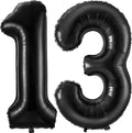 Black 13 Balloon Number, 40 Inch Number 13 Balloon Large Black Foil Mylar by BBPOOL
