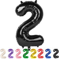 2 Balloon Numbers 40Inch Two Balloons Black Party Decorations by Mluchee
