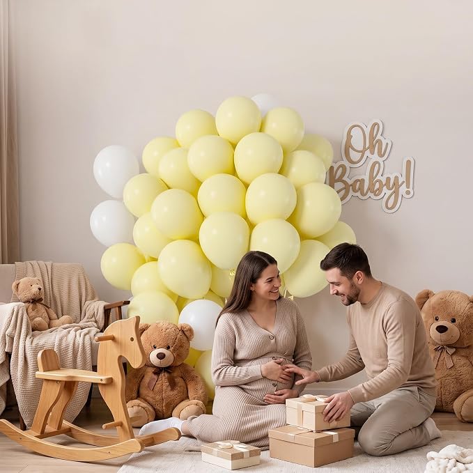 40pcs Pastel Yellow Balloons 12 Inch, Matte Light Lemon Yellow Balloons | Latex - Image 6