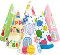 WERNNSAI 12 Pcs Birthday Party Hats Assorted Themes Cone Paper Headbands | by WERNNSAI
