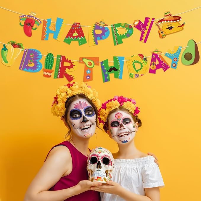 Colorful Mexican Happy Birthday Banner Mexican Birthday Party Decorations Cinco - Image 5