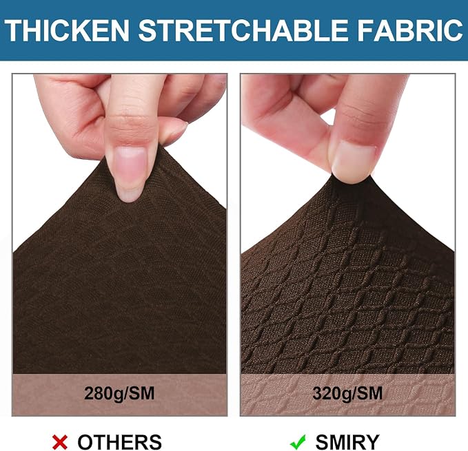 Smiry Waterproof Seat Covers for Dining Room Chairs, No Rear Covers | Stretch - Image 4