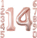 Rose Gold Number 14 Balloon 40 Inch, Gorgeous Blush Foil by Unknown