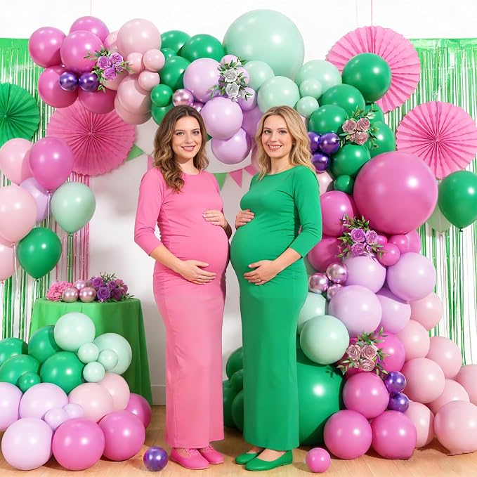 Pink and Green Balloons Garland Arch Kit - Image 5