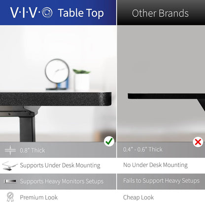 VIVO Electric Corner L-Shaped 63 x 55 in Standing Desk, Memory Height Adjustment, White Top Black Frame, DESK-E3CTBW