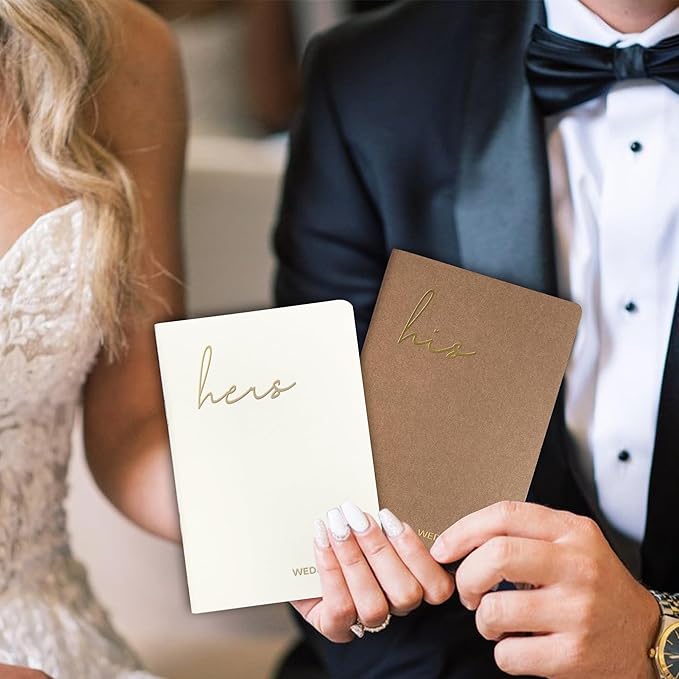 Wedding Vow Books His and Hers, Wedding Registry Gifts Ideas for Bride & Groom,Wedding Essentials