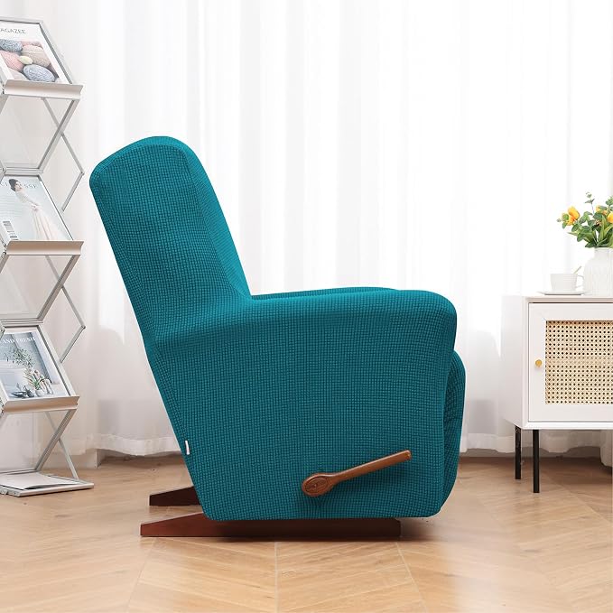 Recliner Chair Covers, 1-Piece Lazy Boy Recliner Covers, Peacock Blue | - Image 3