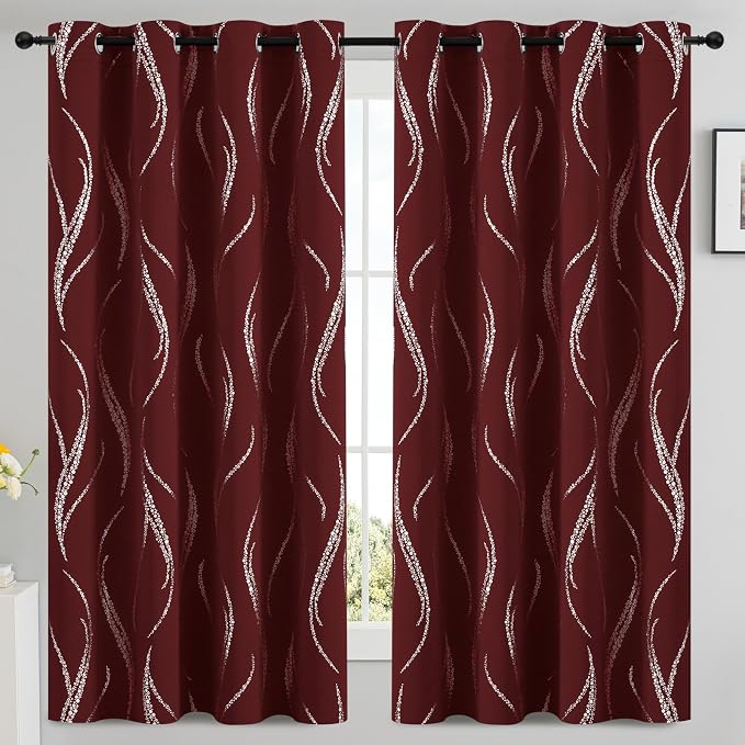 Yakamok Burgundy Blackout Curtains - Image 2