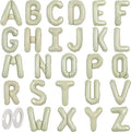 TONIFUL Cream Green Letter Balloons 1 Set 16Inch A-Z Custom Alphabet Banner | by TONIFUL