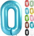 Pearl Blue Number 0 Balloon 40 Inch by IWERP
