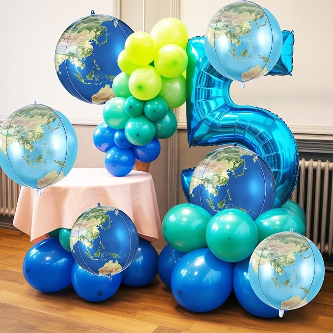 6 Pcs Globe Earth Balloons, 22 Inch Big World Map Foil Balloons, Planet Large - Image 5