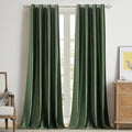 BULBUL Velvet Oilve Green Blackout Curtains 102 inch Long by ModernShinyVelvetCurtains