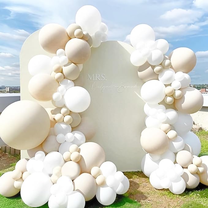 Voircoloria 66pcs White Sand Latex Party Balloons, 12inch | - Image 4