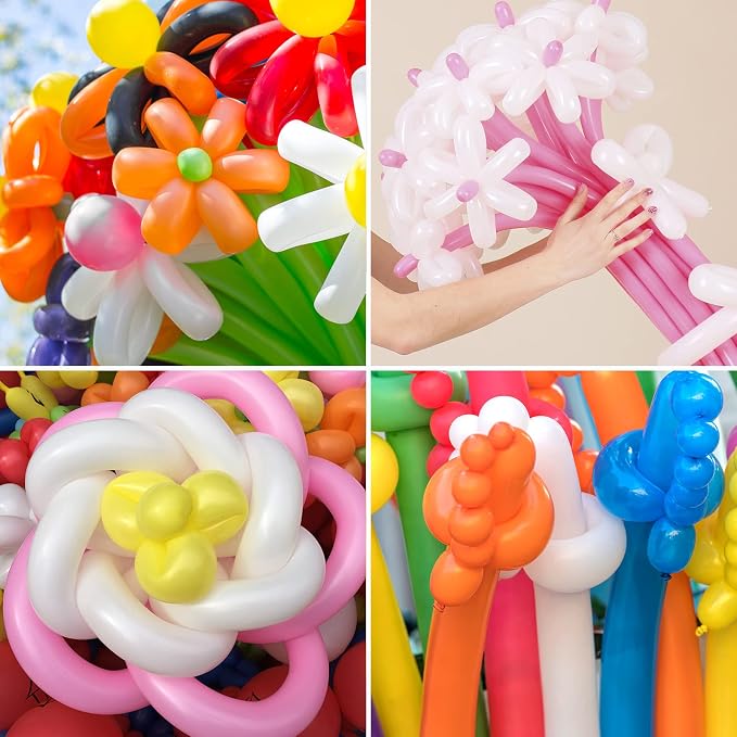 RUBFAC 260 White Long Balloons for Tying Arch, Party Decorations - Image 5