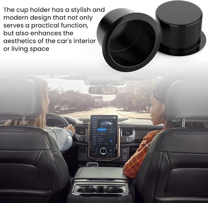 4Pcs Black Plastic Sofa Cup Holder | Recessed Cup Holder 110×64mm, 85mm Inner - Image 5