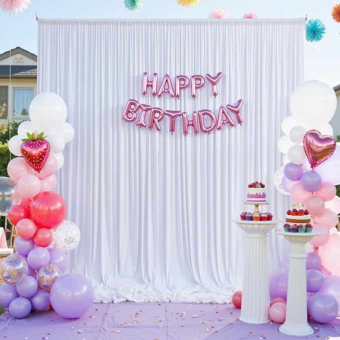 10×14 ft Wrinkle Free White Backdrop Curtain - Image 7