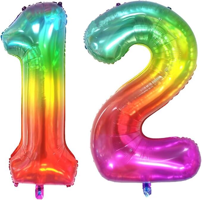 40 inch digital balloon, Jelly Color, Number 12 by TNCDJKPA
