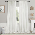 Semi Sheer Linen Curtains 120 Inches Long by Nanspring