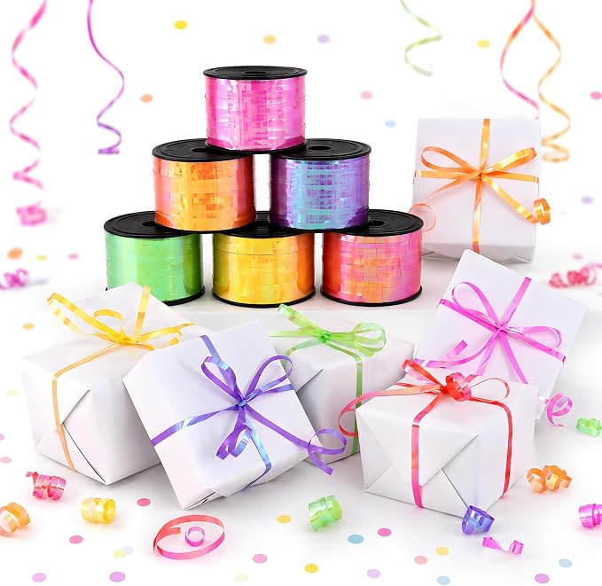 BEISHIDA 6 Assorted Colors Shiny Curling Ribbons Balloon String Ribbons - Image 5