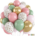 Pink and Green Balloons, Jungle Safari Balloon 12 Inch Leopard Cheetah Print by Jobkoo