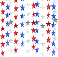 BEISHIDA Glitter Star Garland Banner Decor Red Blue Silver Hanging Decorations by Beishida