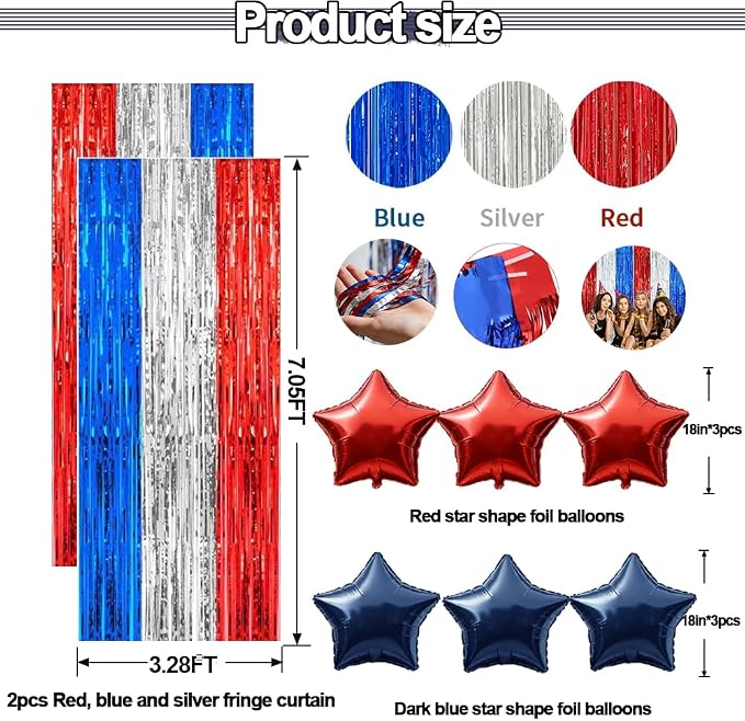 Navy Blue Red Balloon Garland Double Stuffed Red White Blue Balloons Nude Cream - Image 4