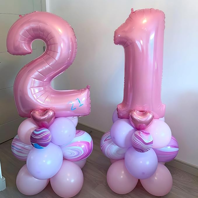 Pastel Pink 13 Balloon, Light Pink 13 Balloons Number, 40 Inch Helium Foil - Image 3