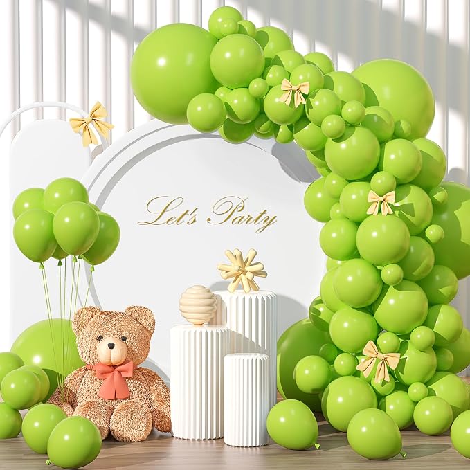 Lime Green Balloons Different Sizes 135pcs 18 12 10 5 Inch Light Green Balloon by YISHEBAPA