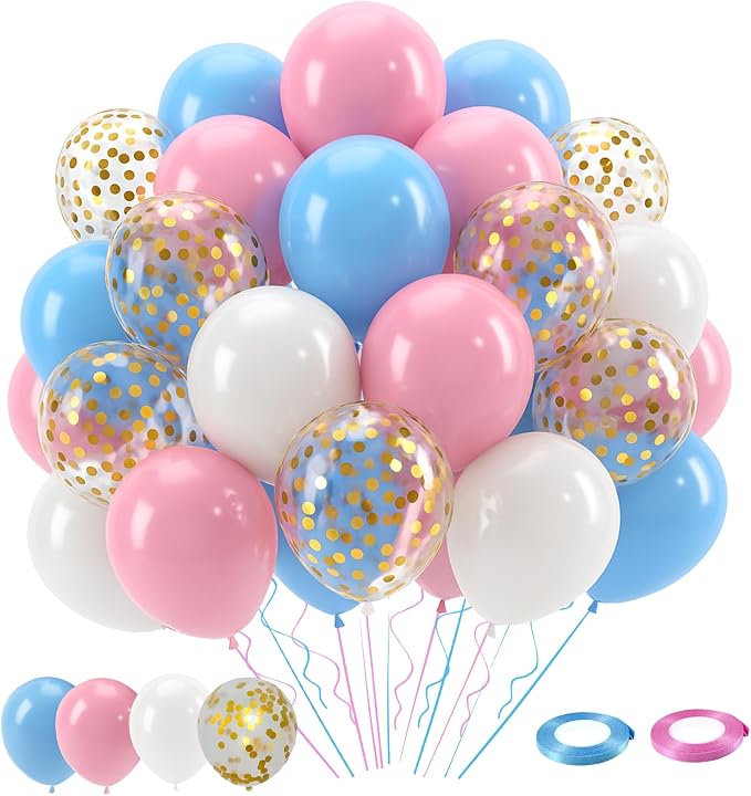 Patimate Gender Reveal Pink and Blue Balloons Set by PatimateDirect