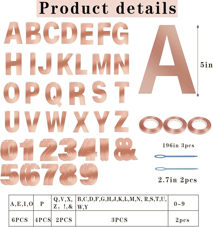 116 Pcs DIY Glitter Customizable Banner Kit Custom Banner Including 111 Letters - Image 2