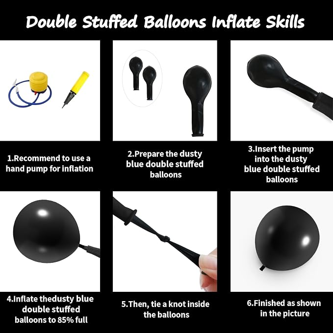 Double Stuffed Black Balloon Garland Arch Kit | 18/12/10/5inch Different Sizes - Image 2