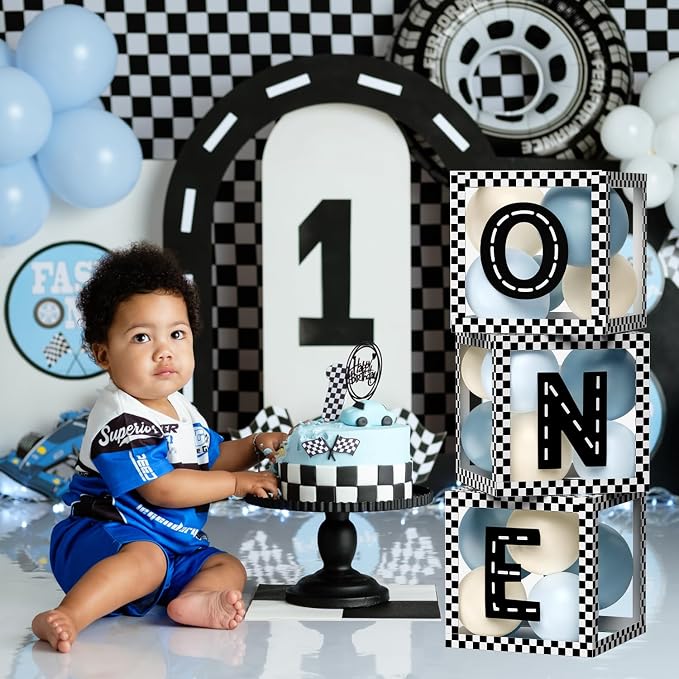 Fast ONE Birthday Decorations for Boys, Race Car ONE Boxes - Image 5
