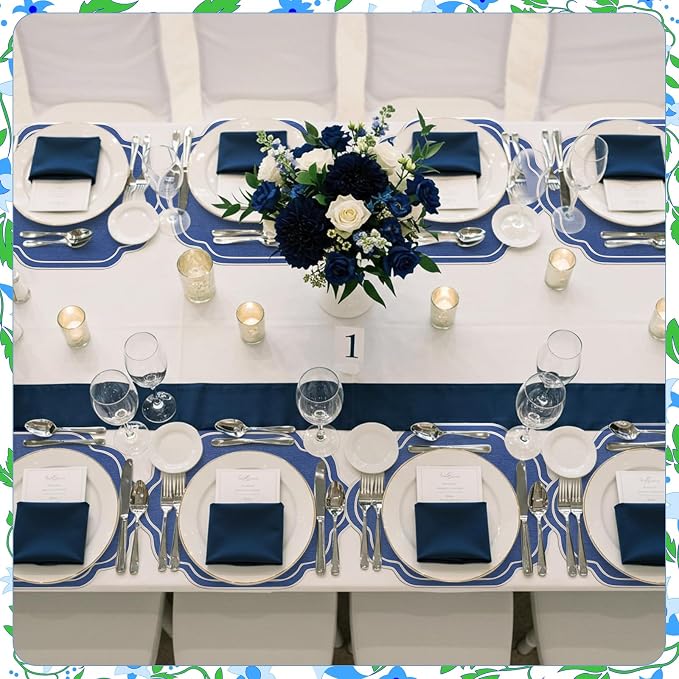 Scalloped Embroidered Placemats, 100% Cotton Linen Double Layered Table Mats - Image 5