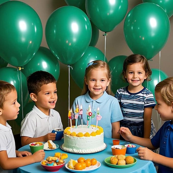Green Balloons Dark Green Birthday Decorations 100 Pack 12 inch Round Party - Image 6