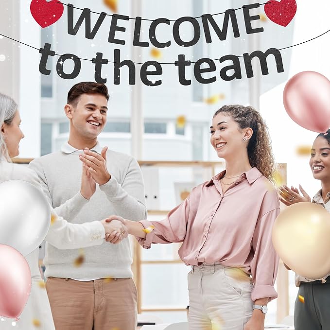 Pre-Strung Glitter Welcome to the Team Banner Welcome Banner Welcome Decorations - Image 5