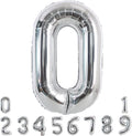 TONIFUL 40 Inch Silver Number 0 Balloon Large Foil Milestone Birthday Decor | by TONIFUL