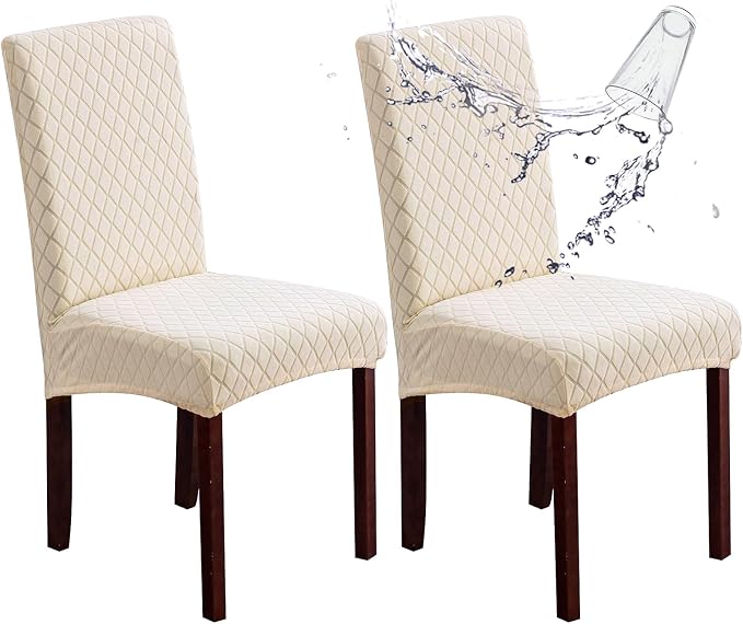 Waterproof Dining Chair Covers Set of 2 Parsons Chair Slipcovers | Double by Genina