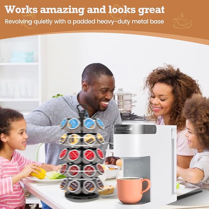K Cup Holder 40 Pods Capacity, Coffee Pods Holder Storage Organizer Stand | K - Image 4