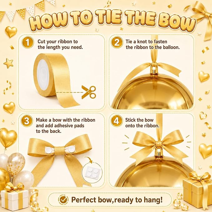 Gold Round Foil Balloons, Hanging Ceiling Balloons - Image 8
