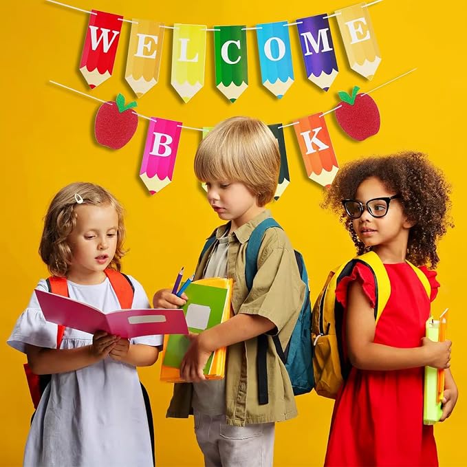 Welcome Back Banner Colorful Pencil Back to School Decorations First Day of - Image 3