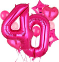 40 Inch Number Balloon Hot Pink 40 Set Pink Theme 40th Birthday Decor 10Pcs | by GGDE