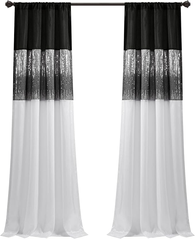 Lush Decor Night Sky Window Curtain Panel, Single 42"W x 84"L Black & White - Image 7