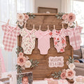 Frienda Baby in Bloom Paper Banner Baby Shower Pink Paper Bodysuit Dress by Frienda