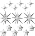 TONIFUL 22Inch 15Pcs Silver Large Explosion Star Mylar Balloons and 10Inch Four by TONIFUL