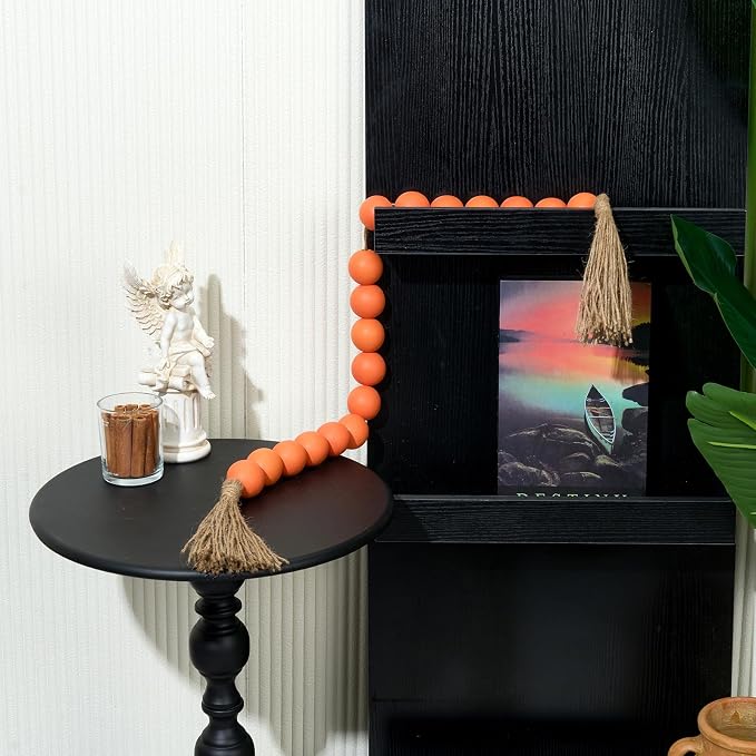 OMISHE Extra Large Wood Bead Garland Orange - Image 8