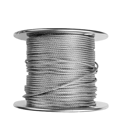 Laureola 1/8" 7x19 Stainless Steel Aircraft Wire Rope 304 Grade (900ft)